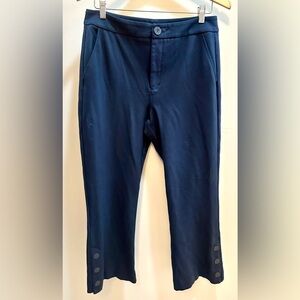 CAbi Keen Kick Flare Ponte Knit Ankle Length Career Pant Navy Size 10